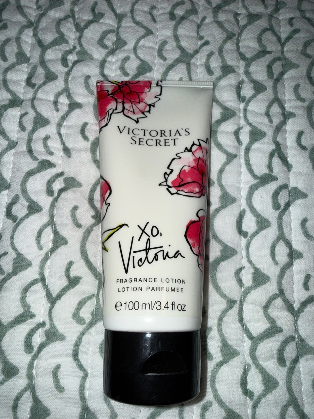 Victoria's Secret White Tube with Pink Floral Design Fragrance Lotion